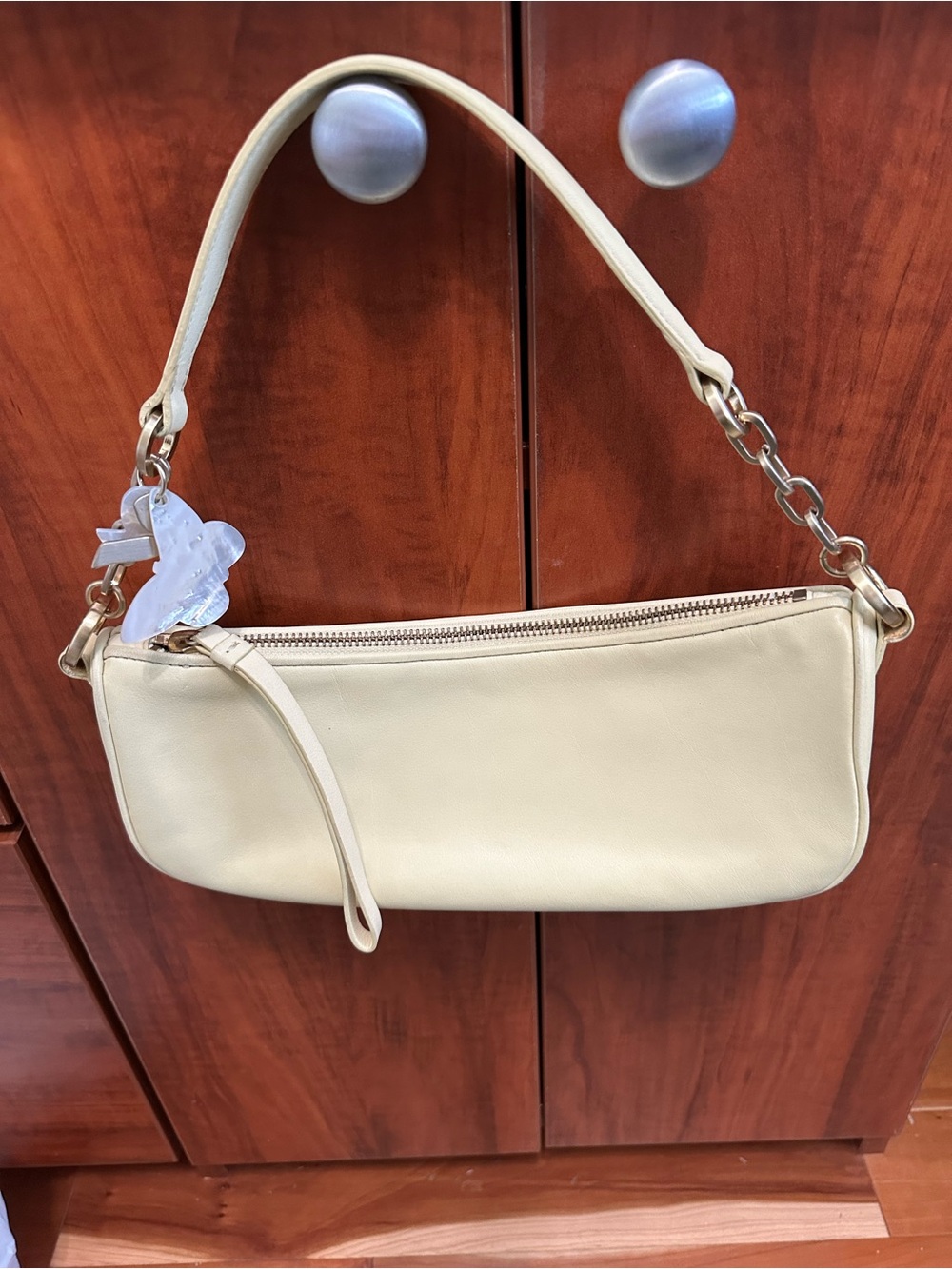 Ann Taylor Vintage Buttercup Yellow Mini Shoulder Bag/clutch with Chain Accent